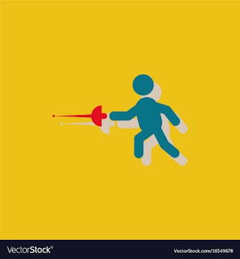 Fencing player fencer swordsman athletes vector image
