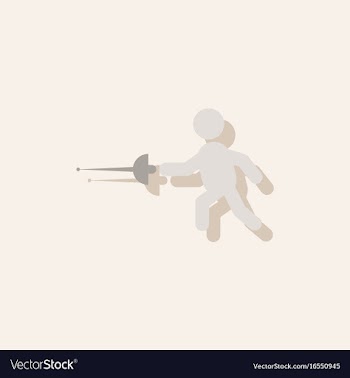 Fencing player fencer swordsman athletes vector image