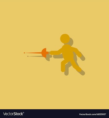 Fencing player fencer swordsman athletes vector image