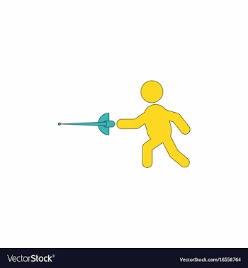 Fencing player fencer swordsman athletes vector image