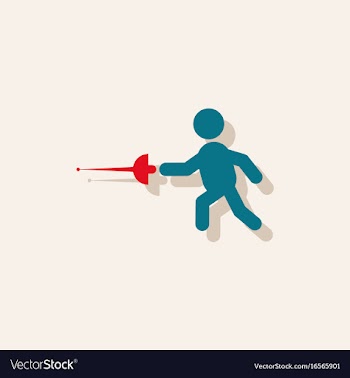 Fencing player fencer swordsman athletes vector image