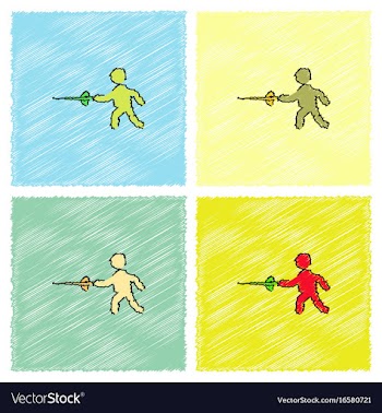 Fencing player fencer swordsman athletes vector image