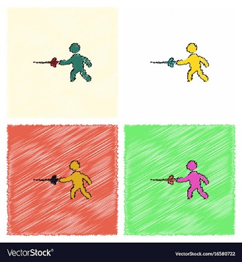 Fencing player fencer swordsman athletes vector image