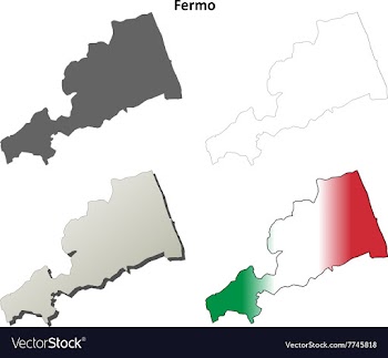 Fermo blank detailed outline map set vector image