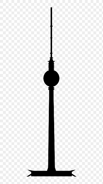 Fernsehturm tower png silhouette, transparent | Free PNG - rawpixel