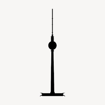 Fernsehturm tower silhouette clipart, Berlin | Free Photo - rawpixel