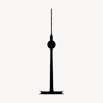 Fernsehturm tower silhouette clipart, Berlin | Free Vector - rawpixel