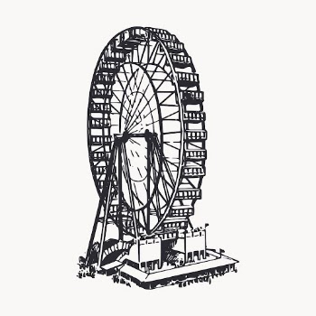Ferris wheel clipart, amusement park | Free Vector - rawpixel