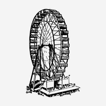 Ferris wheel drawing, amusement park | Free Photo - rawpixel