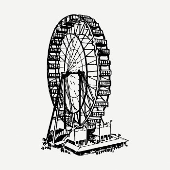 Ferris wheel drawing, amusement park | Free PSD - rawpixel