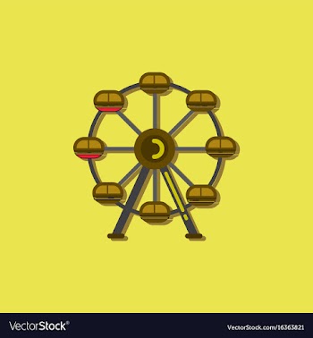 Ferris wheel icon in sticker style vector image