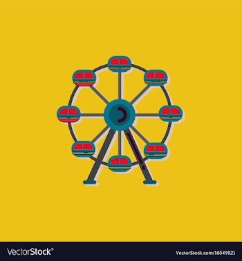 Ferris wheel icon in sticker style vector image