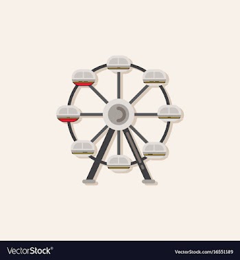 Ferris wheel icon in sticker style vector image