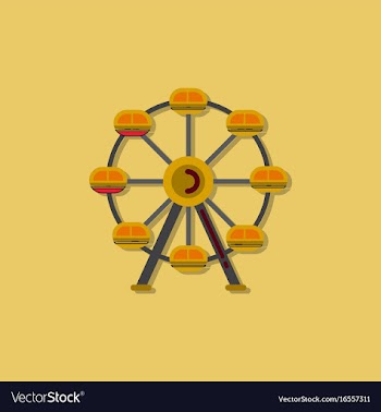 Ferris wheel icon in sticker style vector image