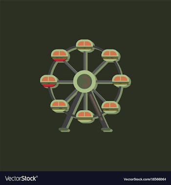 Ferris wheel icon in sticker style vector image