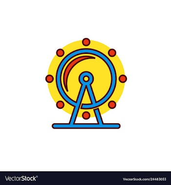 Ferris wheel icon line solid and filled outline vector image