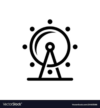 Ferris wheel icon line solid and filled outline vector image