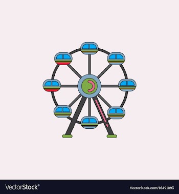 Ferris wheel icon vector image