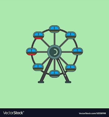 Ferris wheel icon vector image