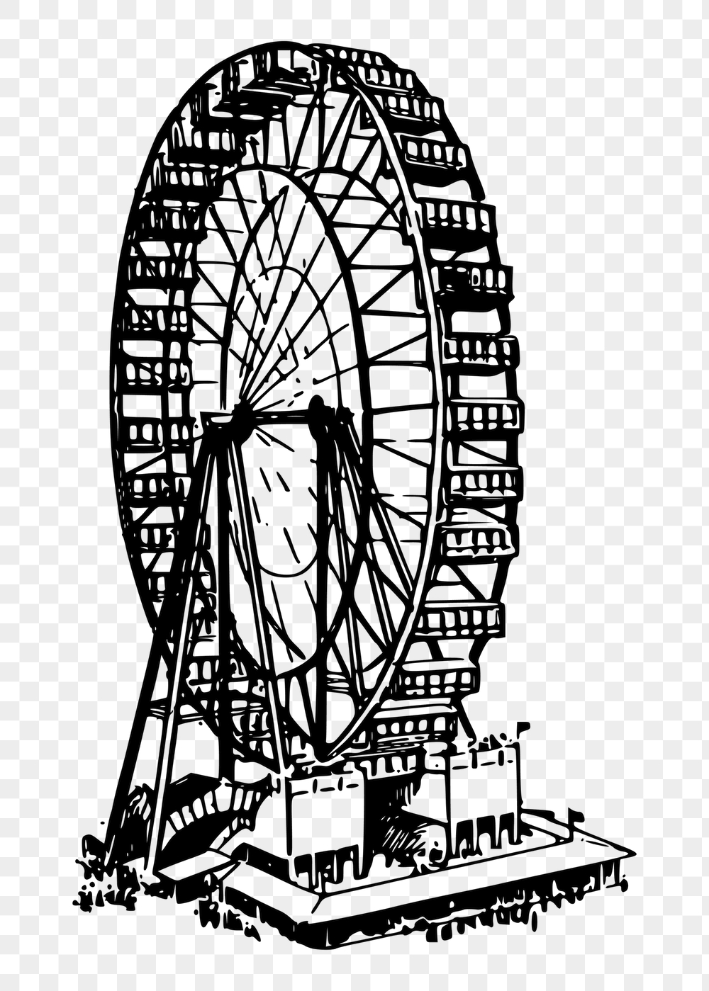Ferris wheel png sticker, amusement | Free PNG - rawpixel