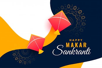 Festival background for makar sankranti with flying kites Free Vector