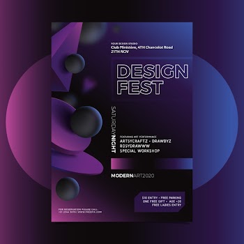 Festival design poster template Free Vector
