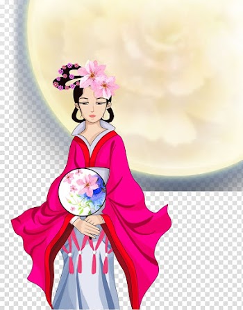 Festival Illustration, Goddess of the moon transparent background PNG clipart
