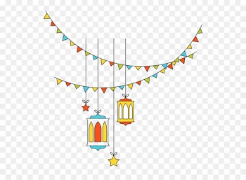 Festival Light - Islamic New Year decorative lights flat vector 