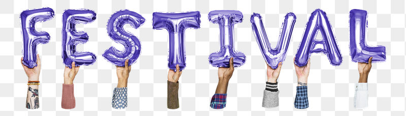 Festival word png, hands holding | Free PNG - rawpixel
