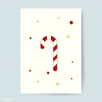 Festive Christmas candy cane card vector | Free stock vector - 503493