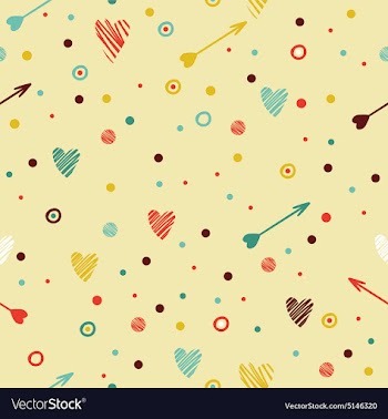  					Festive colorful seamless pattern with heart and vector image														