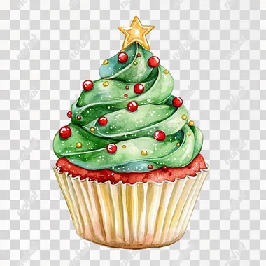 Festive Cupcake Delight: A Christmas Tree Treat