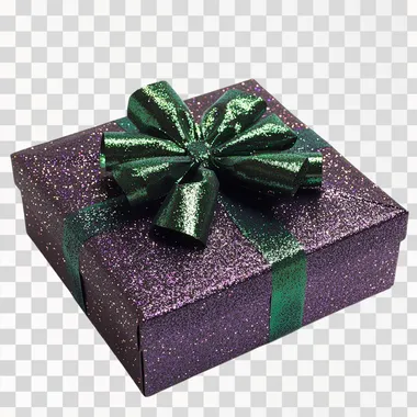 Festive Glitter Box with Raver Bow for Big Gifts