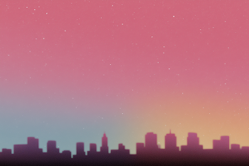 Festive Gradient City Skyline Illustration