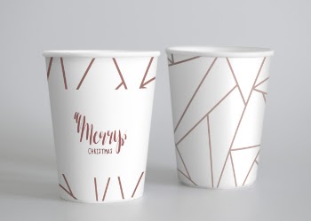 Festive paper cup mockup Free Psd