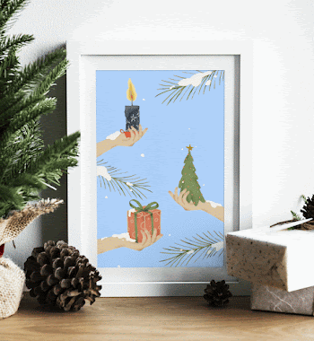 Festive photo frame mockup, Christmas | Free PSD Mockup - rawpixel