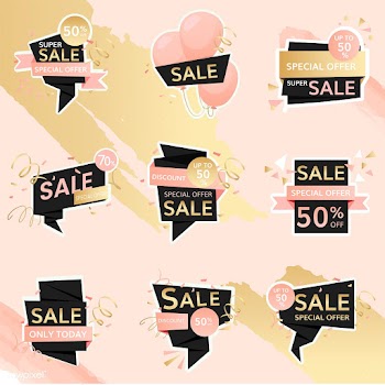 Festive sale signs | Free stock vector - 584573