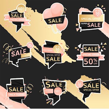 Festive sale signs | Free stock vector - 584657