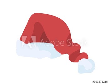 Festive santa claus cap flat vector illustration