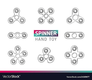 Fidget finger spinner icons set vector image