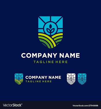 Field farming agriculture logo design inspiration vector image