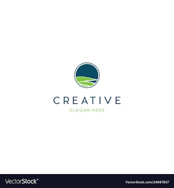 Field landscaping circle creative logo vector image