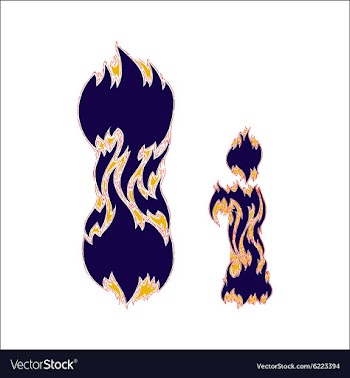 Fiery font blue letter I on a white background vector image