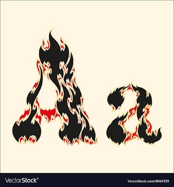 Fiery font Letter A on white vector image