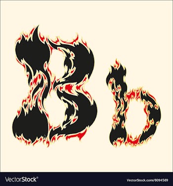Fiery font Letter B on white vector image