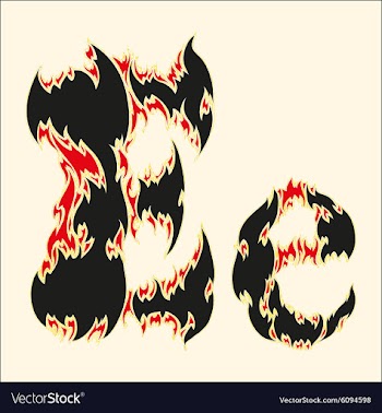 Fiery font Letter E on white vector image
