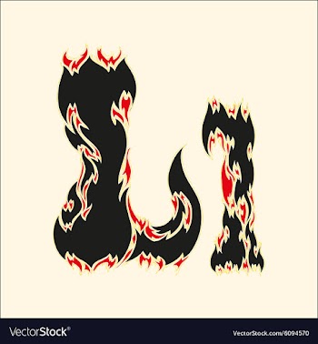 Fiery font Letter L on white vector image