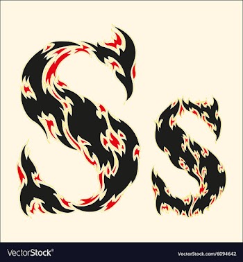 Fiery font Letter S on white vector image