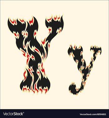 Fiery font Letter Y on white vector image