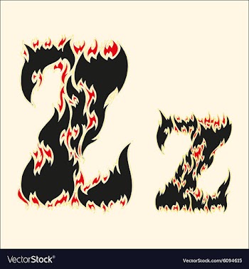 Fiery font Letter Z on white vector image